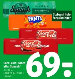 Coop 365 Coca‑Cola, Fanta eller Squash tilbud
