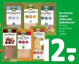 Coop 365 Den Grønne Slagter pålæg eller kalkunbacon tilbud