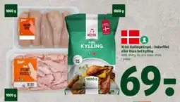 Coop 365 Xtra! kyllingebryst, -inderfilet eller Rose hel kylling tilbud