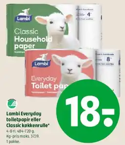 Coop 365 Lambi Everyday toiletpapir eller Classic køkkenrulle tilbud