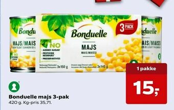 Kvickly Bonduelle majs 3-pak tilbud