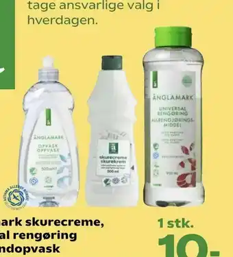 Kvickly Änglamark skurecreme, universal rengøring eller håndopvask tilbud