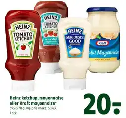 Coop 365 Heinz ketchup, mayonnaise eller Kraft mayonnaise tilbud