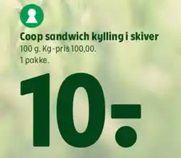 Coop 365 Coop sandwich kylling i skiver tilbud