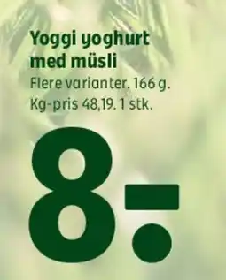 Coop 365 Yoggi yoghurt med müsli tilbud