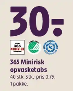 Coop 365 365 Minirisk opvasketabs tilbud