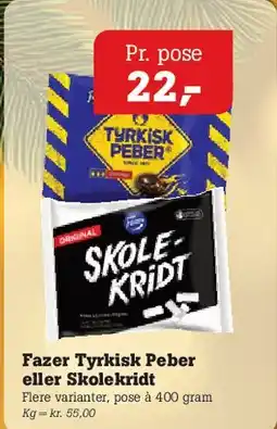 Poetzsch Padborg Fazer Tyrkisk Peber / Skolekridt tilbud