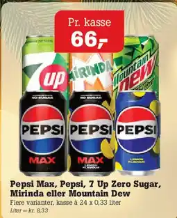 Poetzsch Padborg Pepsi Max, Pepsi, 7 Up Zero Sugar, Mirinda eller Mountain Dew tilbud