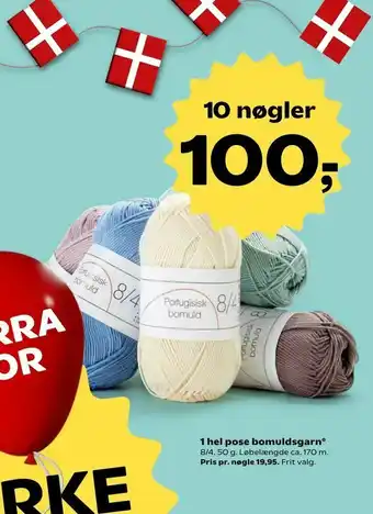 SuperBrugsen 1 hel pose bomuldsgarn tilbud