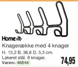 Harald Nyborg Knagerække med 4 knager tilbud