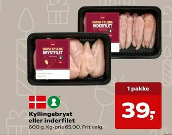 SuperBrugsen Kyllingebryst eller inderfilet tilbud