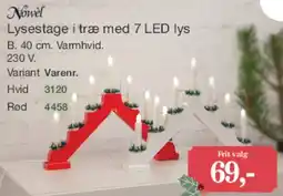 Harald Nyborg Lysestage i træ med 7 LED lys tilbud