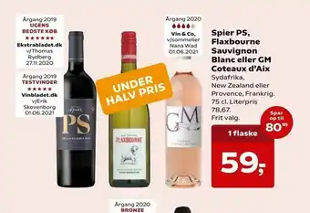 SuperBrugsen Spier PS, Flaxbourne Sauvignon Blanc eller GM Coteaux d'Aix tilbud