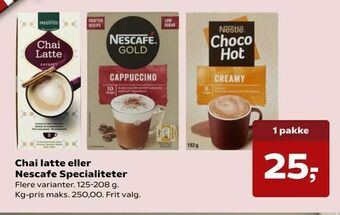 SuperBrugsen Chai latte eller Nescafe Specialiteter tilbud