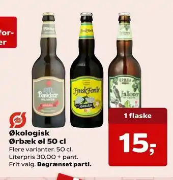 SuperBrugsen Økologisk Ørbæk øl 50 cl tilbud