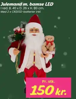 Hi five Julemand m. bamse LED tilbud