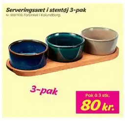 Hi five Serveringssæt i stentøj 3-pak tilbud