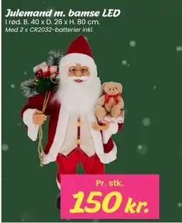 Hi five Julemand m. bamse LED tilbud