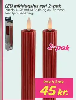 Hi five LED middagslys rød 2-pak tilbud