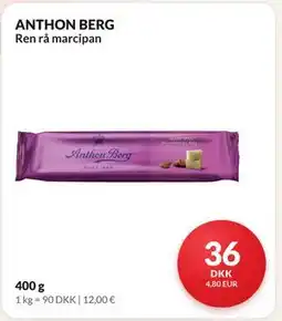 Nielsen's Discount ANTHON BERG Ren rå marcipan tilbud