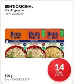 Nielsen's Discount BEN'S ORIGINAL Ris i kogepose tilbud