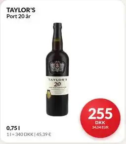 Nielsen's Discount TAYLOR'S Port 20 år tilbud