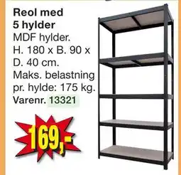 Harald Nyborg Reol med 5 hylder tilbud