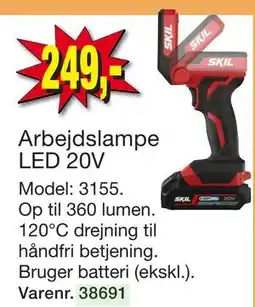 Harald Nyborg Arbejdslampe LED 20V tilbud