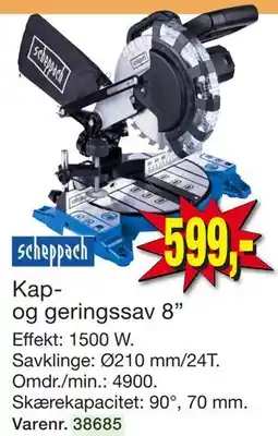 Harald Nyborg Kap- og geringssav 8” tilbud