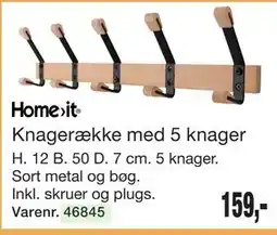Harald Nyborg Knagerække med 5 knager tilbud