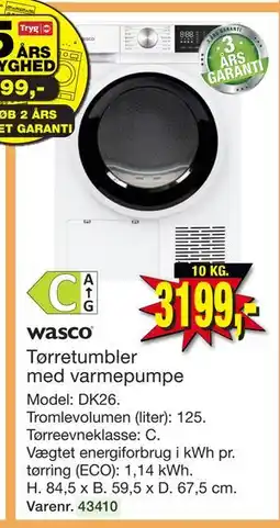 Harald Nyborg wasco Tørretumbler med varmepumpe tilbud