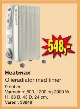 Harald Nyborg Heatmax Olieradiator med timer tilbud