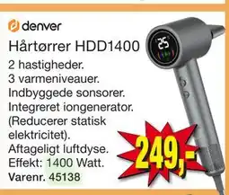 Harald Nyborg denver Hårtørrer HDD1400 tilbud