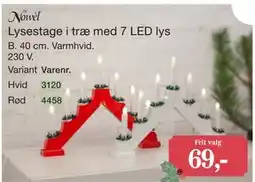 Harald Nyborg Lysestage i træ med 7 LED lys tilbud