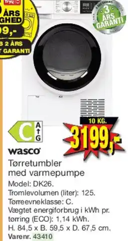 Harald Nyborg wasco Tørretumbler med varmepumpe tilbud