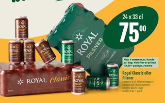 Min Købmand Royal Classic eller Pilsner tilbud