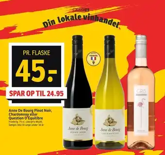 SPAR Anne De Bourg Pinot Noir, Chardonnay eller Question D'Équilibre tilbud