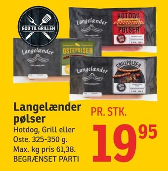 SPAR Langelænder pølser tilbud