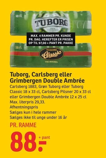 SPAR Tuborg, Carlsberg eller Grimbergen Double Ambrée tilbud
