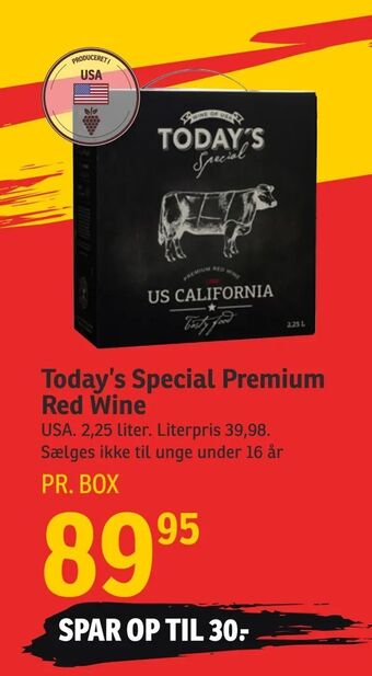 SPAR Today's Special Premium Red Wine tilbud