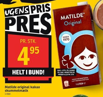 SPAR Matilde original kakao skummetmælk tilbud