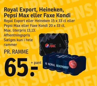 SPAR Royal Export, Heineken, Pepsi Max eller Faxe Kondi tilbud