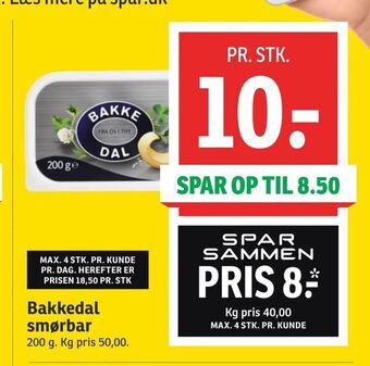 SPAR Bakkedal smørbar tilbud