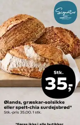SuperBrugsen Ølands, græskar-solsikke eller spelt-chia surdejsbrød tilbud