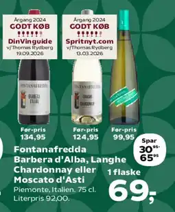 SuperBrugsen Fontanafredda - Barbera d'Alba / Langhe Chardonnay / Moscato d'Asti tilbud