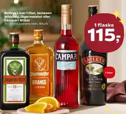SuperBrugsen Baileys, Jameson, Jägermeister eller Campari Bitter tilbud