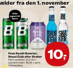 SuperBrugsen Faxe Kondi Booster / Royal Club eller Shaker tilbud