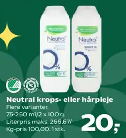 SuperBrugsen Neutral krops- eller hårpleje tilbud