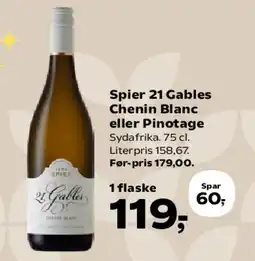 SuperBrugsen Spier 21 Gables Chenin Blanc eller Pinotage tilbud