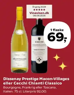SuperBrugsen Dissenay Prestige Macon-Villages eller Cecchi Chianti Classico tilbud